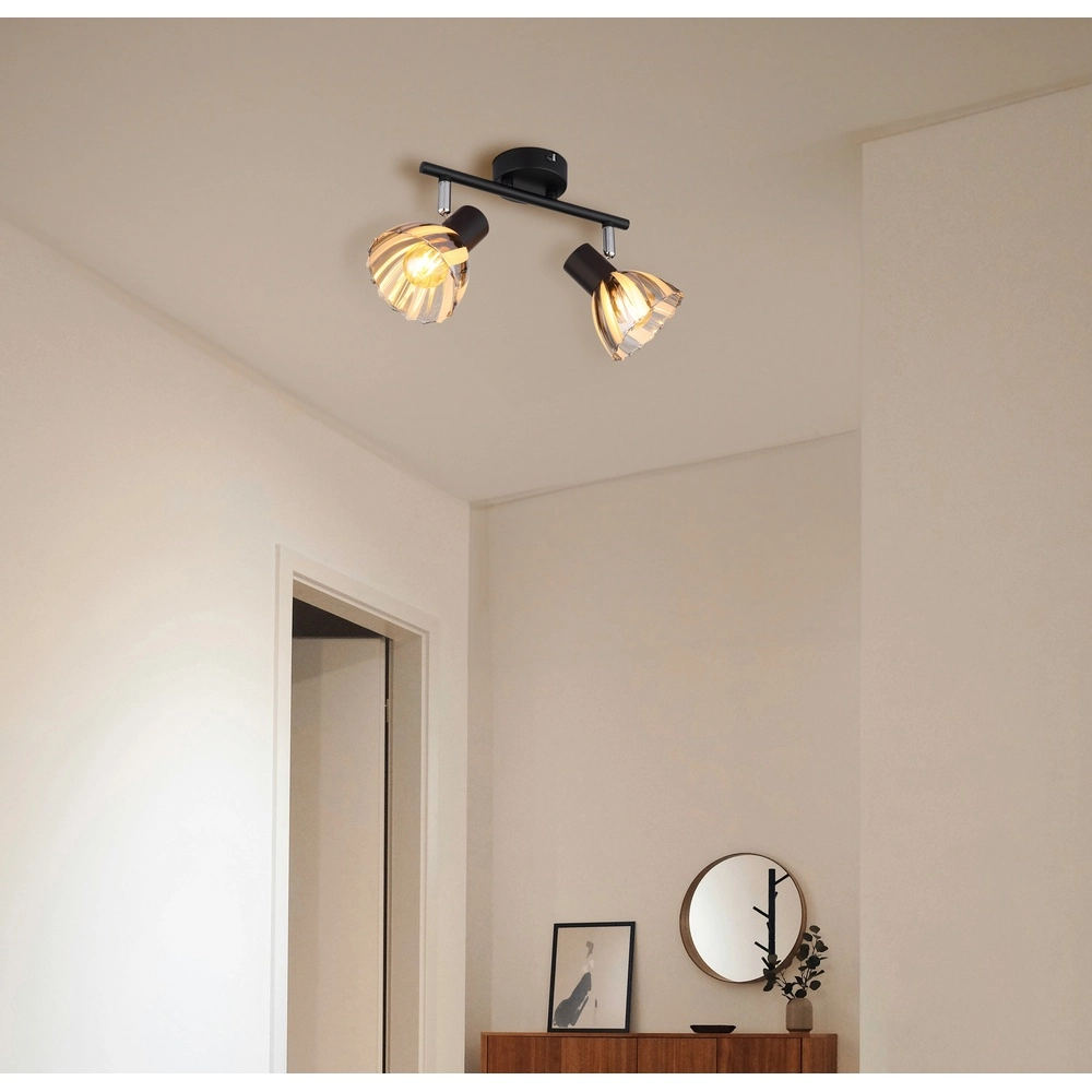 Plafondlamp 2-lichts Zachery zwart Globo 9007371522507