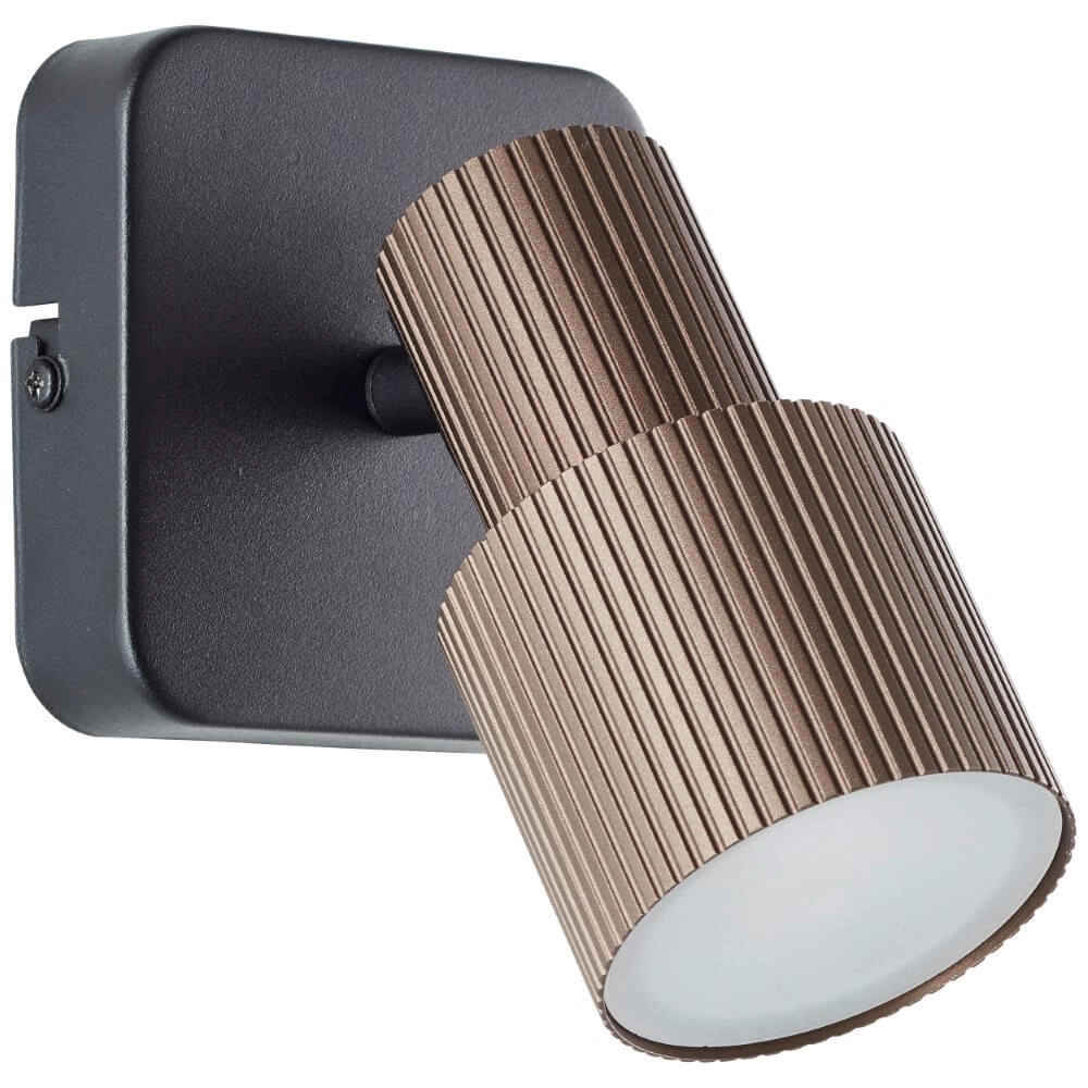 Opbouwspot Cadiz zwart met brons Brilliant 4004353441264