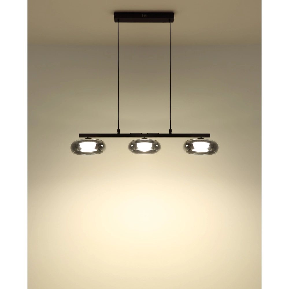 Design hanglamp Carlene 3-lichts zwart Globo 9007371566181