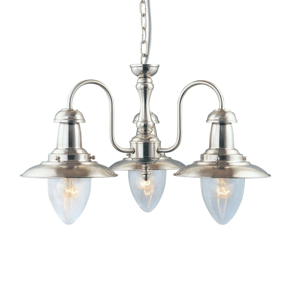 Zilveren hanglamp Fisherman 3-lichts