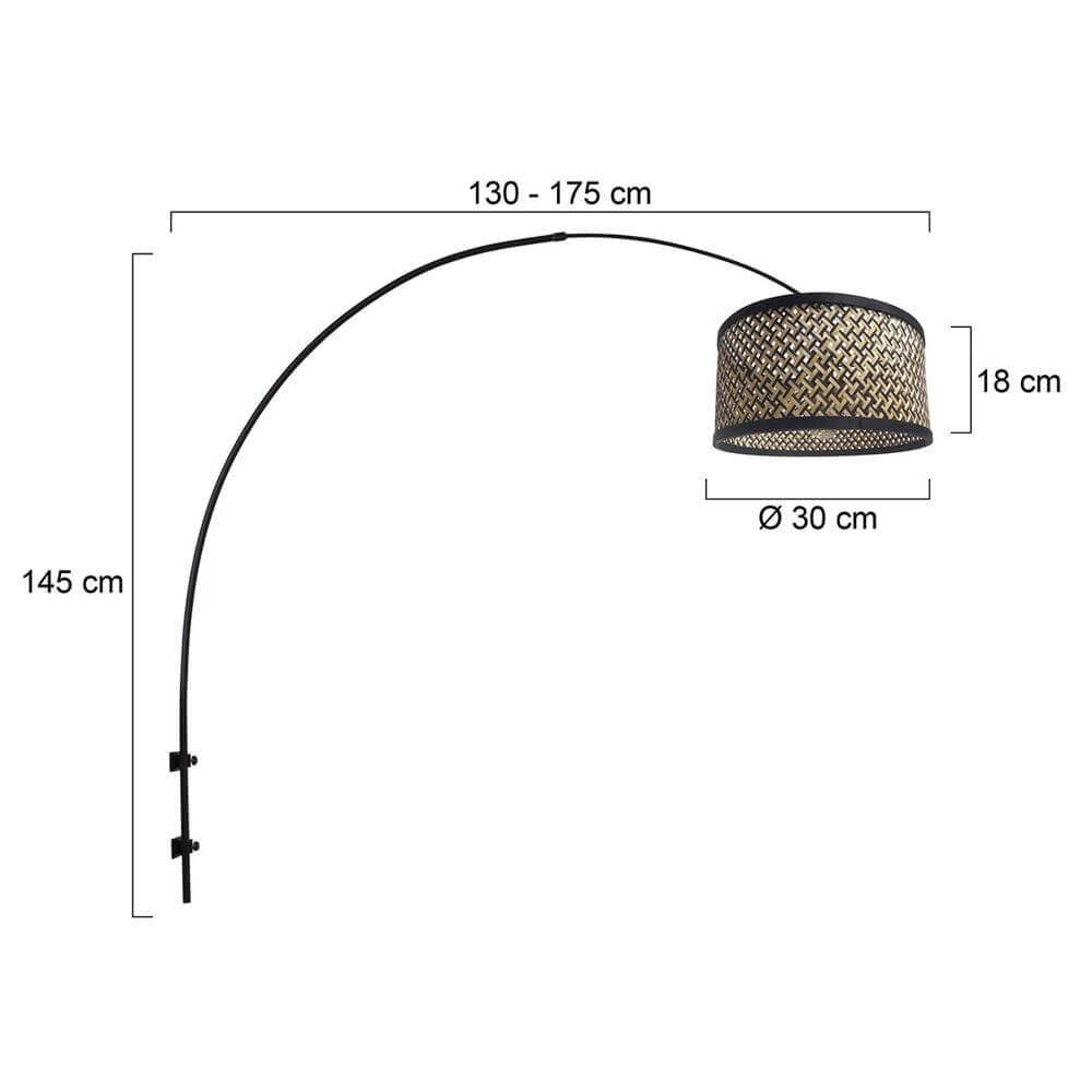 Wandlamp Sparkled Light zwart met bamboe Steinhauer 8712746171761