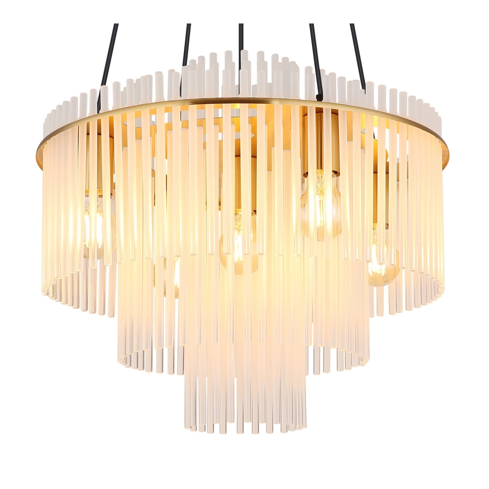 Hanglamp Ø 50cm Gorley goud met witte glas staafjes Globo 9007371512133