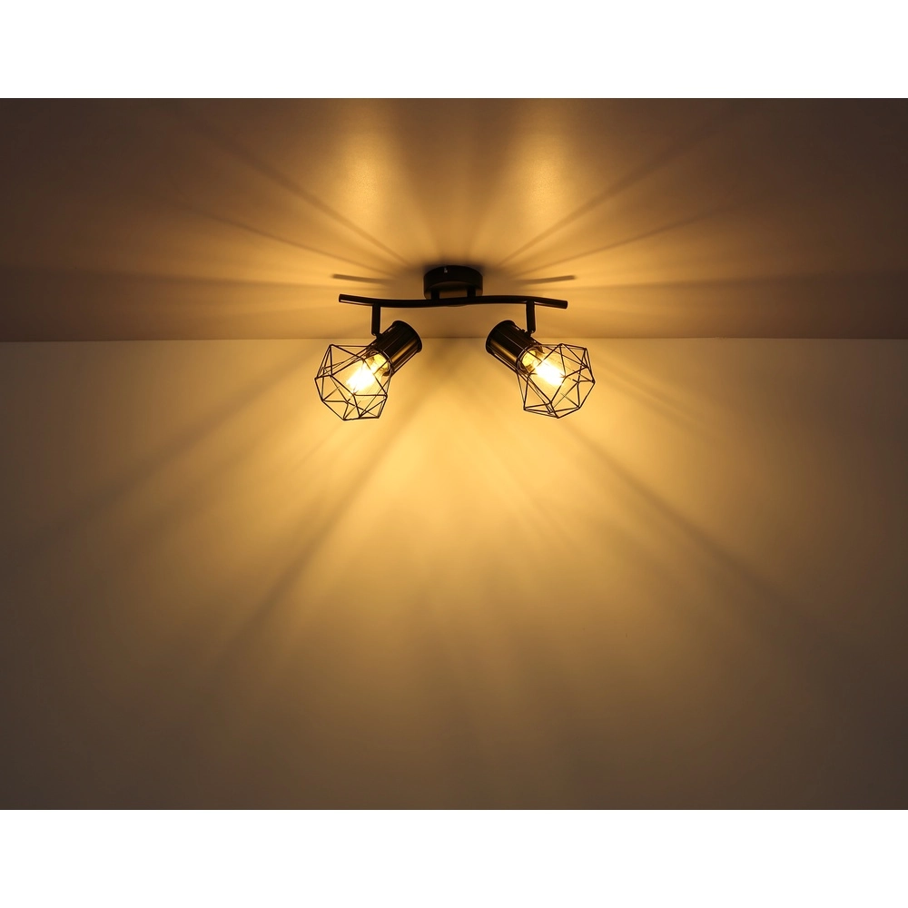 Plafondlamp Priska 2-lichts zwart Globo 9007371400171