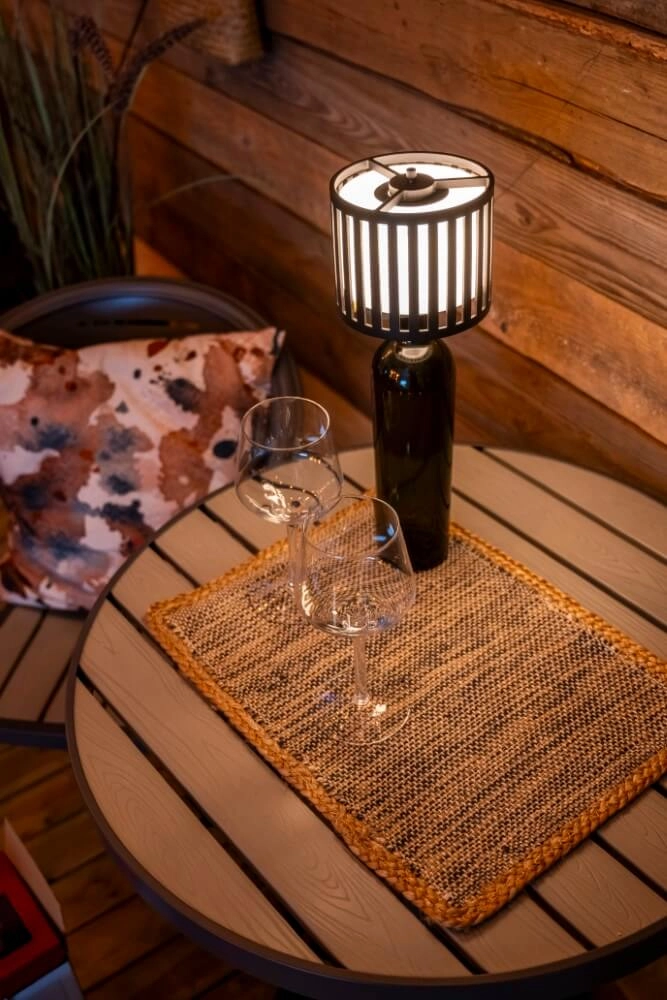 Unieke tafellamp Bottle zwart oplaadbaar KonstSmide 7318308377520