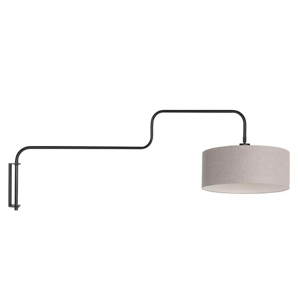 Wandlamp Bloeba zwart met grijs