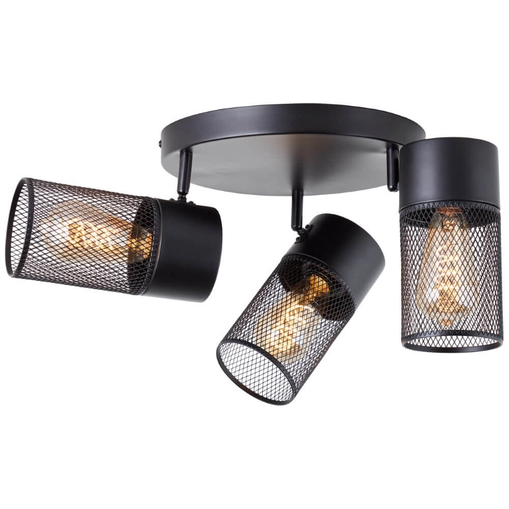 Zwarte plafondlamp Kamolo 3x E27 Brilliant 4004353409417