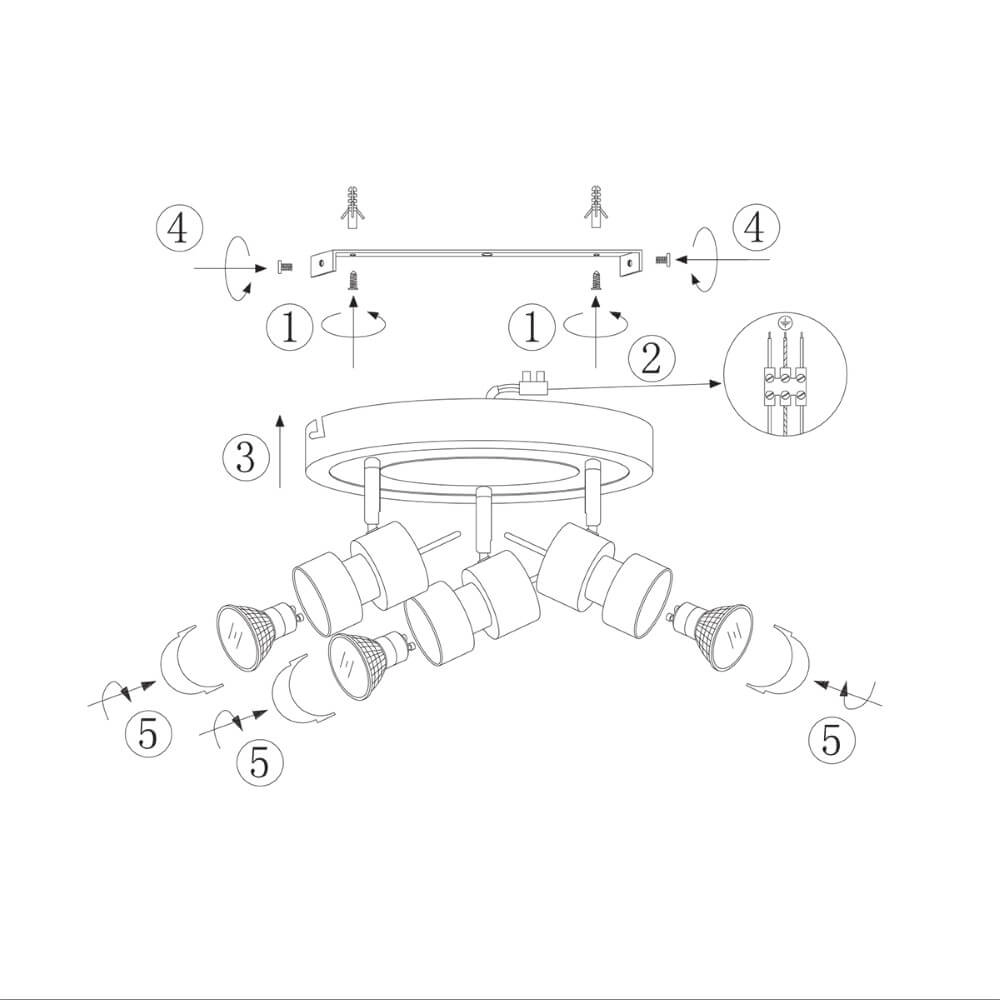Led plafondspot Natasja Led 3-lichts grijs Steinhauer 8712746112030