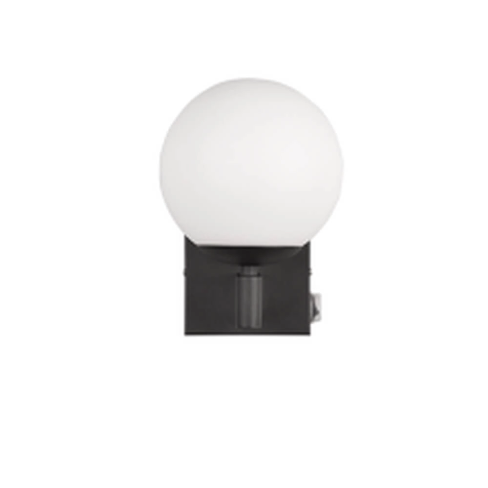 Wandlamp Kula zwart armatuur met wit glas Trio 4017807585285