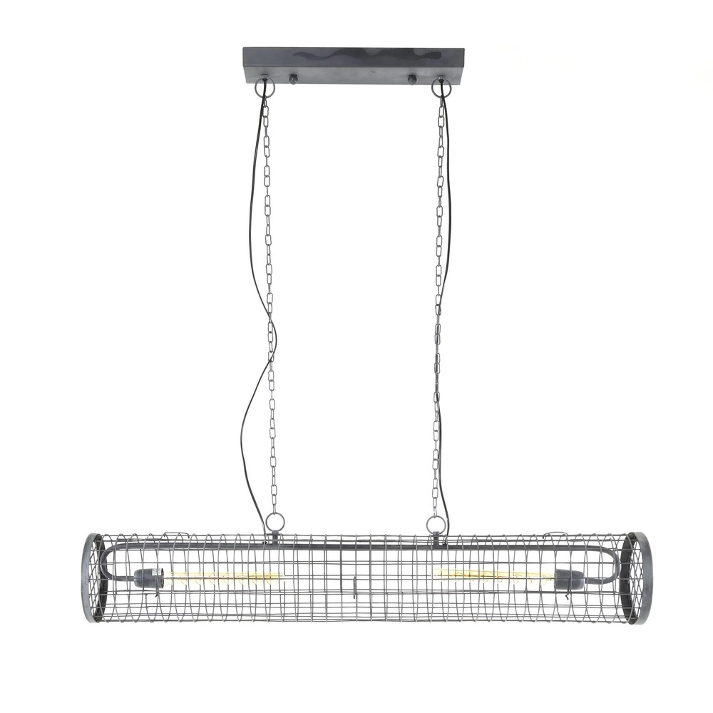 Industriële gaas hanglamp Cylinder 121cm - 2x E27 Lyora 8716803512757