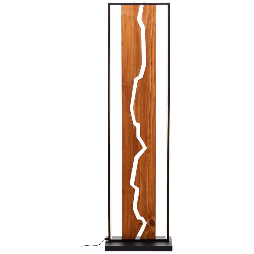 Design vloerlamp Thunder zwart met hout