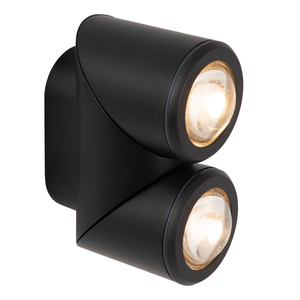Design opbouwspot Erin IP65 zwart dubbel Lucide 5411212152053