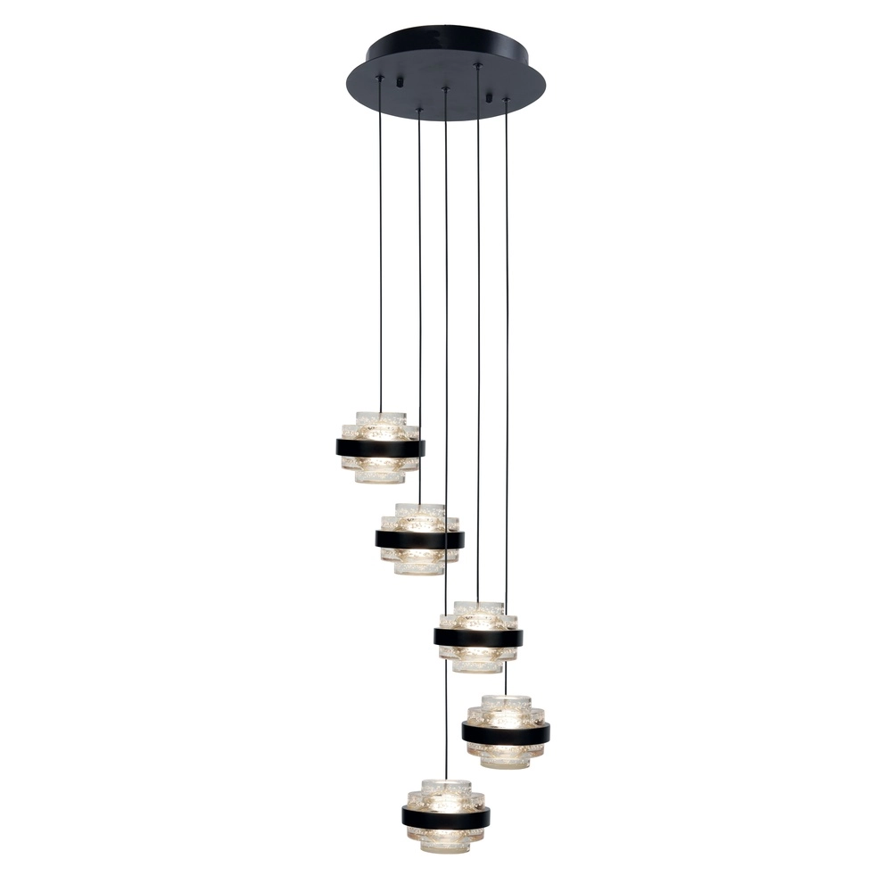 Hanglamp Dynasty zwart 3-lichts helder glas