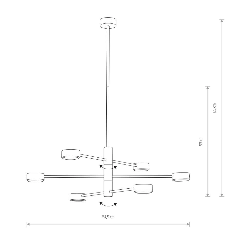 Design hanglamp Orbit 6-lichts Lyora 5903139794695
