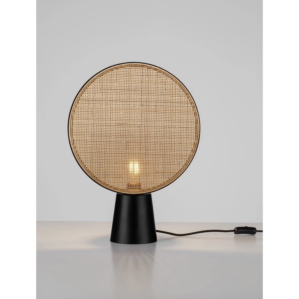 Tafellamp Tiera Ø 35cm rotan met zwart