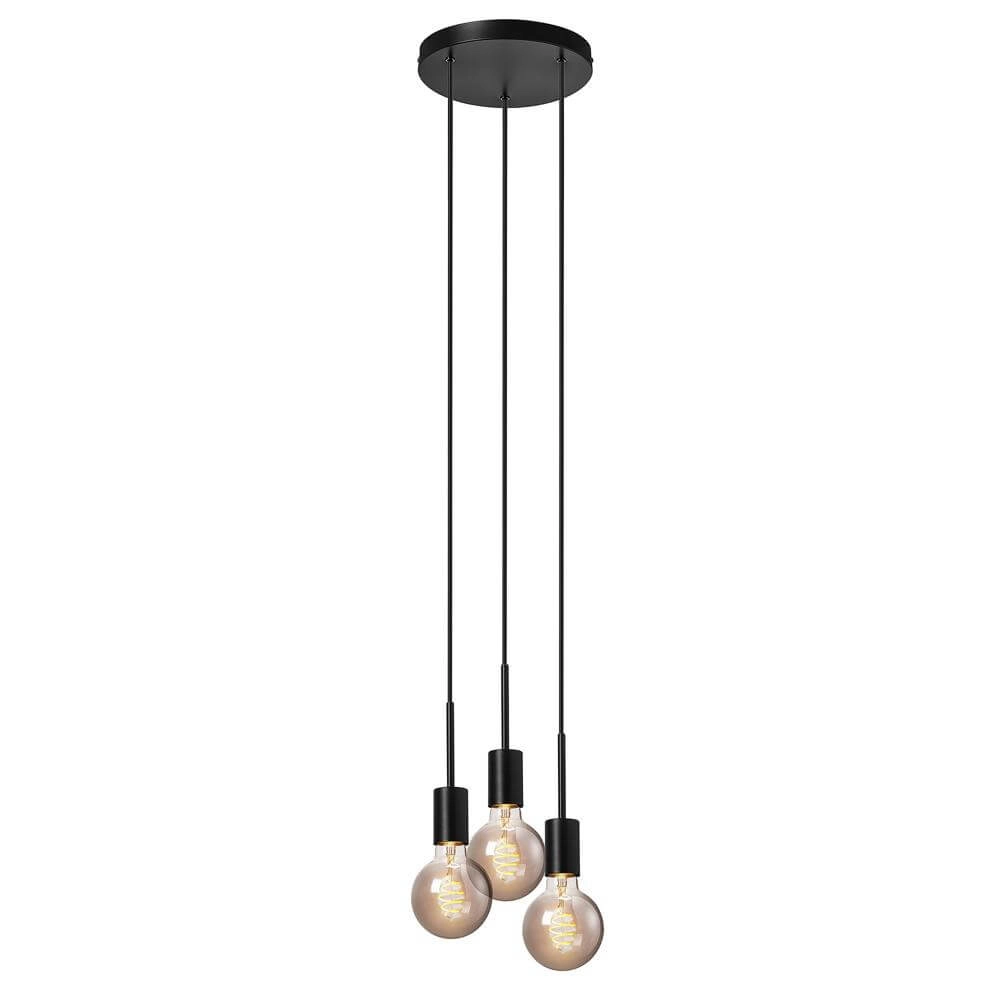 3-lichts hanglamp Paco zwart