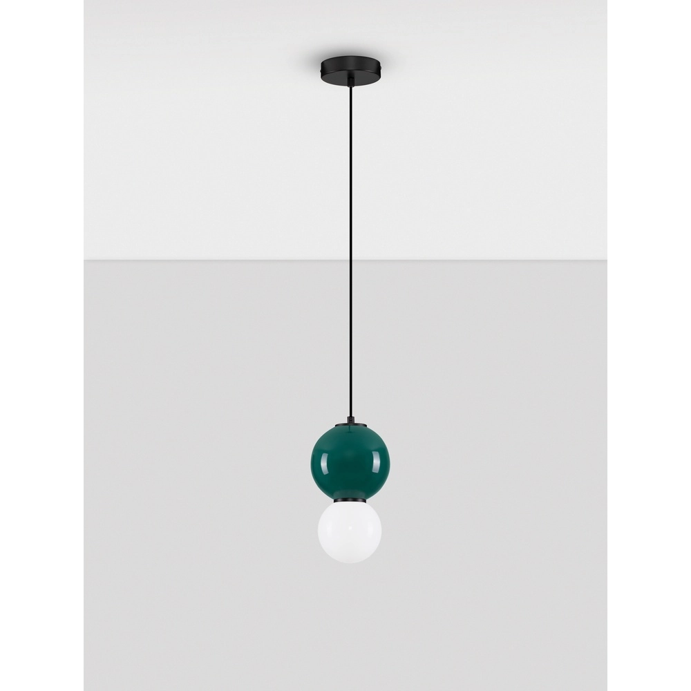 Hanglamp Noesis Ø 15cm groen met wit Lyora 5212017483720