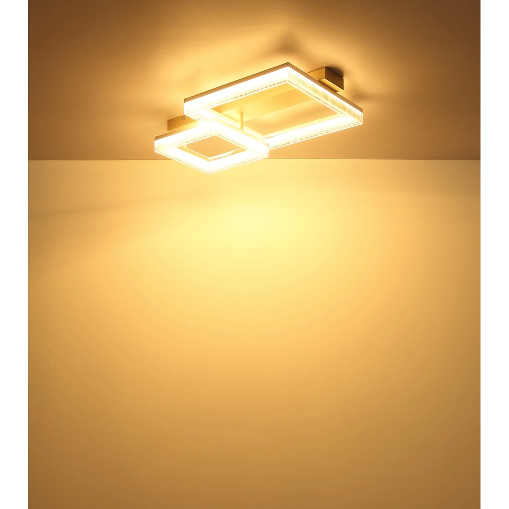 Moderne plafondlamp Zara zand bruin vierkant 53cm Globo 9007371579075