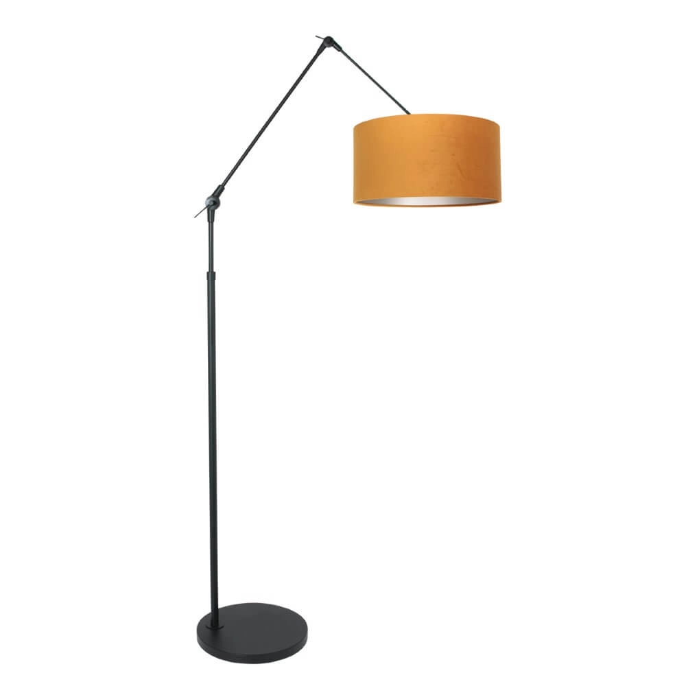Landelijke vloerlamp Prestige Chic zwart met goud velvet