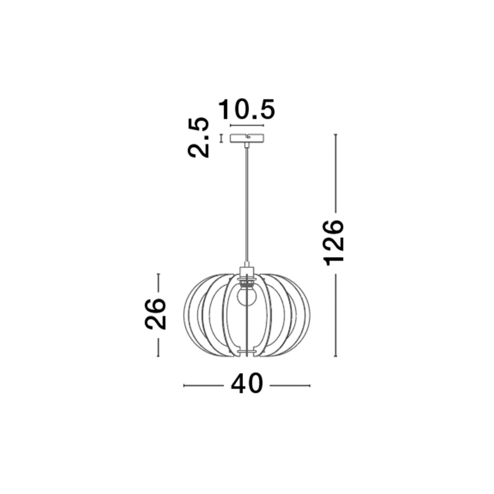Houten hanglamp Ottoline licht Ø 40cm Lyora 5212017436191