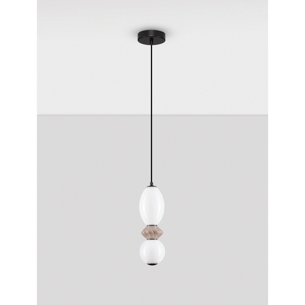 Hanglamp Pallina wit - mokka Lyora 5212017483997