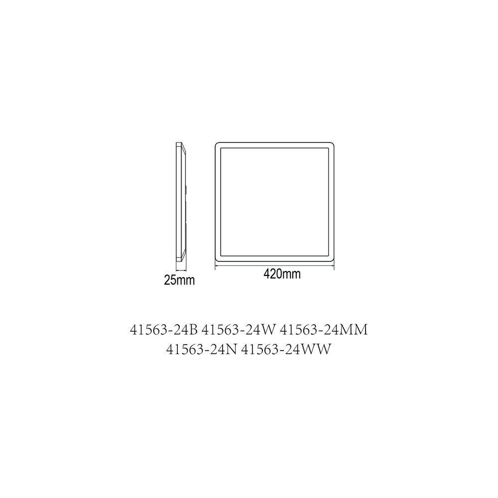 Plafonniere Sapana vierkant 42cm wit Globo 9007371417742