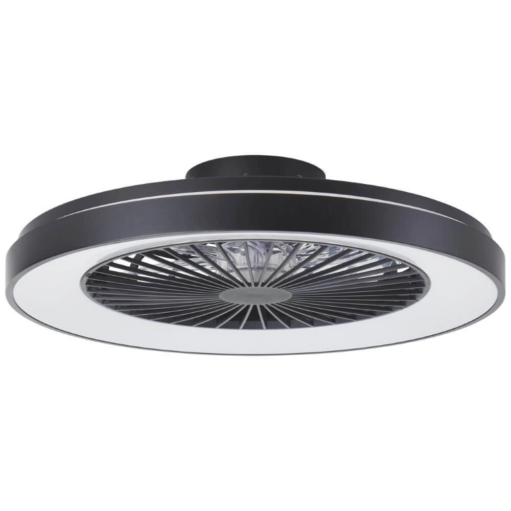 Zwarte plafondventilator Mazzaro met RGB lamp - 58cm Brilliant 4004353441202
