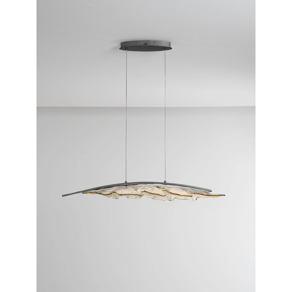 Design hanglamp Amado antraciet met mokka 104cm Lyora 5212063500273