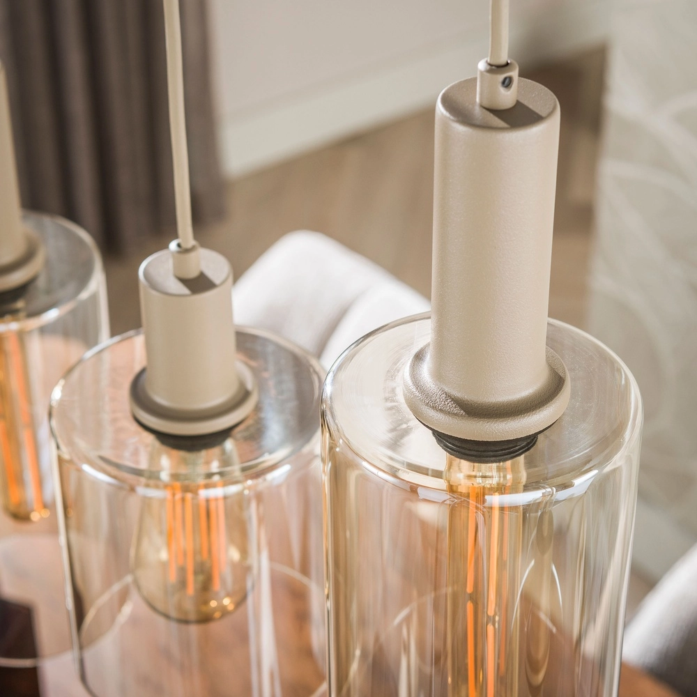 Design hanglamp Sepiora 6-lichts zand bruin Lyora 8716803515291