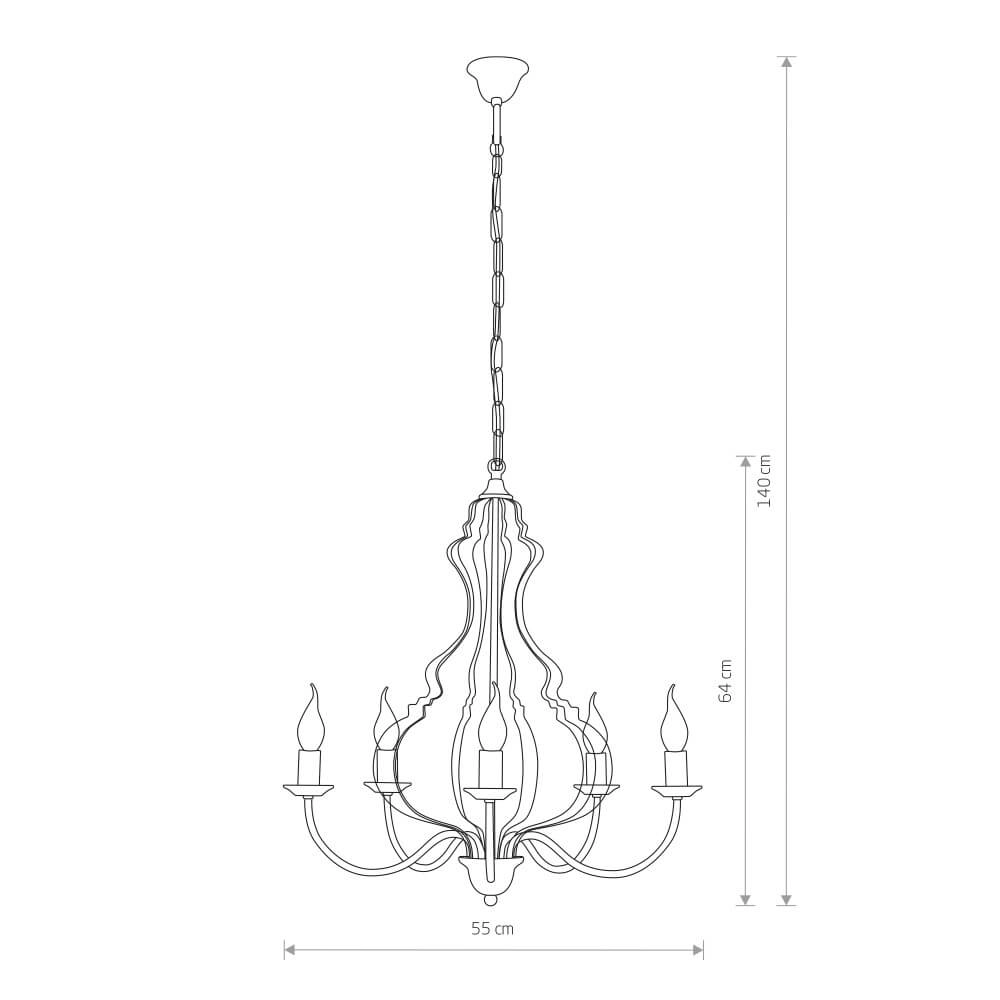 Witte kroonluchter Margaret Ø 55cm Lyora 5903139633093