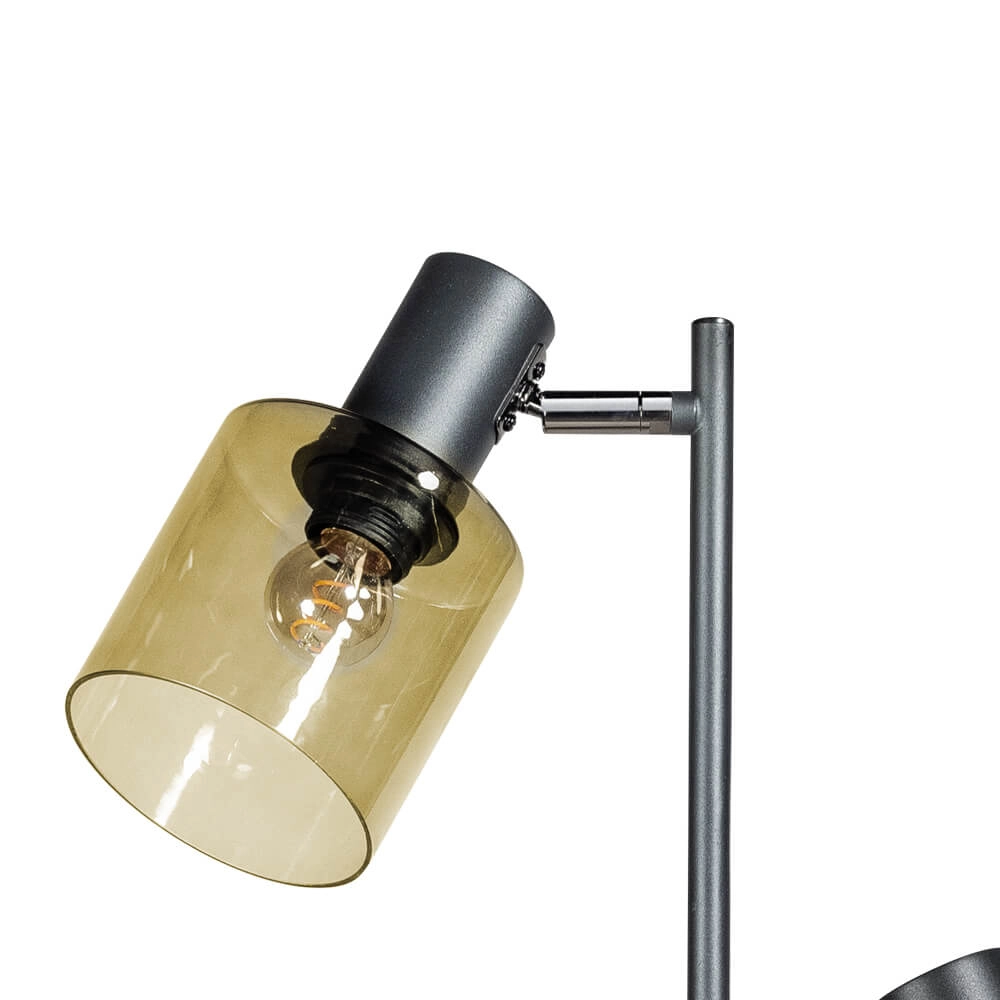 Glazen vloerlamp Sledge Glass 2-lichts zwart met goud glas ETH 8720195302866
