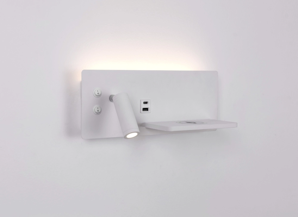 Bedlampje Charge links wit met draadloze oplader
