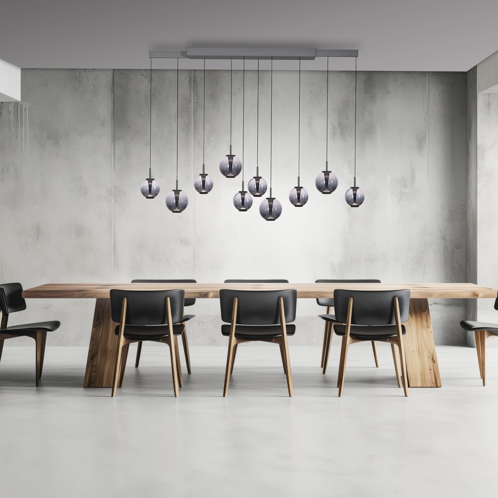 Hanglamp Pure E-Infinty mystic grey met smoke glas Paul Neuhaus 4012248397862