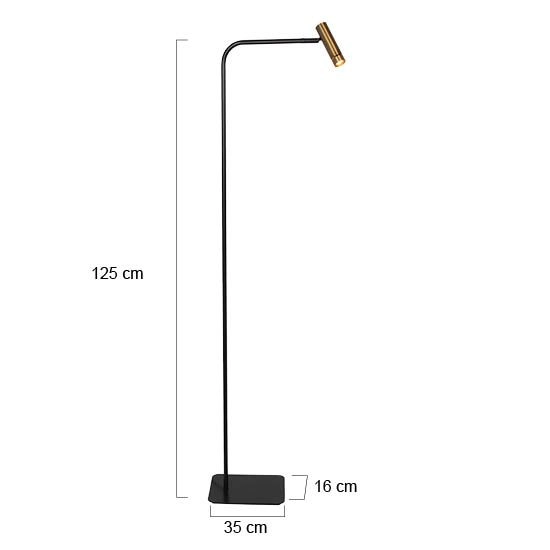 Vloerlamp Lumo zwart met goud Steinhauer 8712746184631
