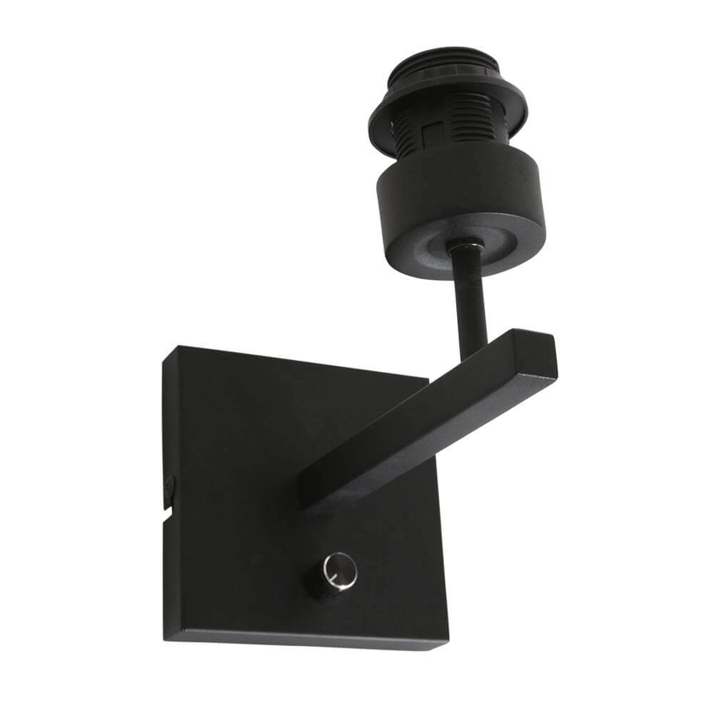 Wandlamp Stang met dimmer zwart en bamboe kapje Steinhauer 8712746172089