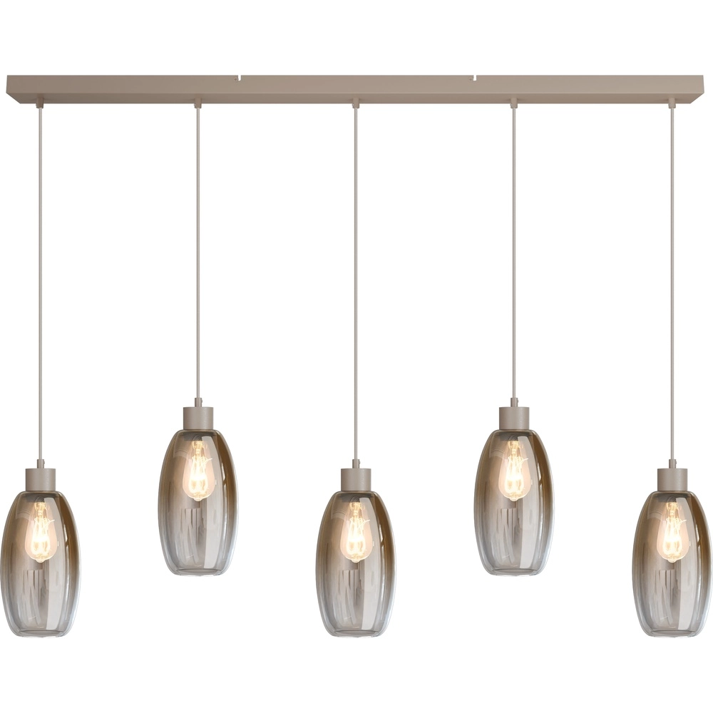 Glazen hanglamp Olive 5x Ø 15cm - zand