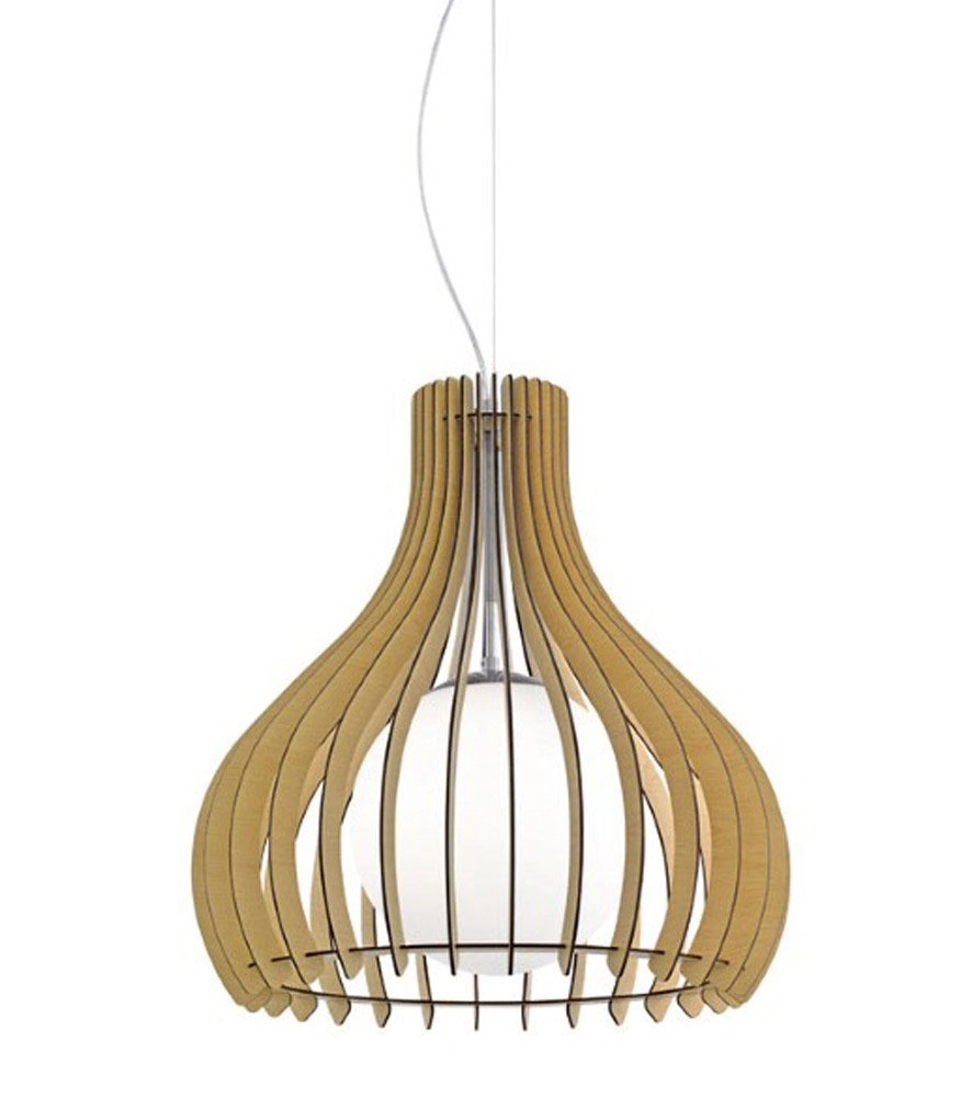 Hanglamp Tindori 50cm lichtbruin hout