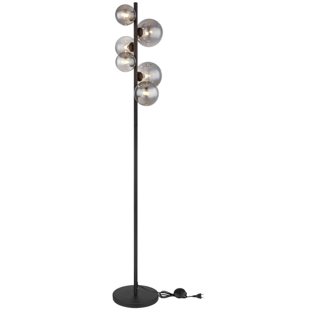 Zwarte vloerlamp Riha 6-lichts Globo 9007371417889