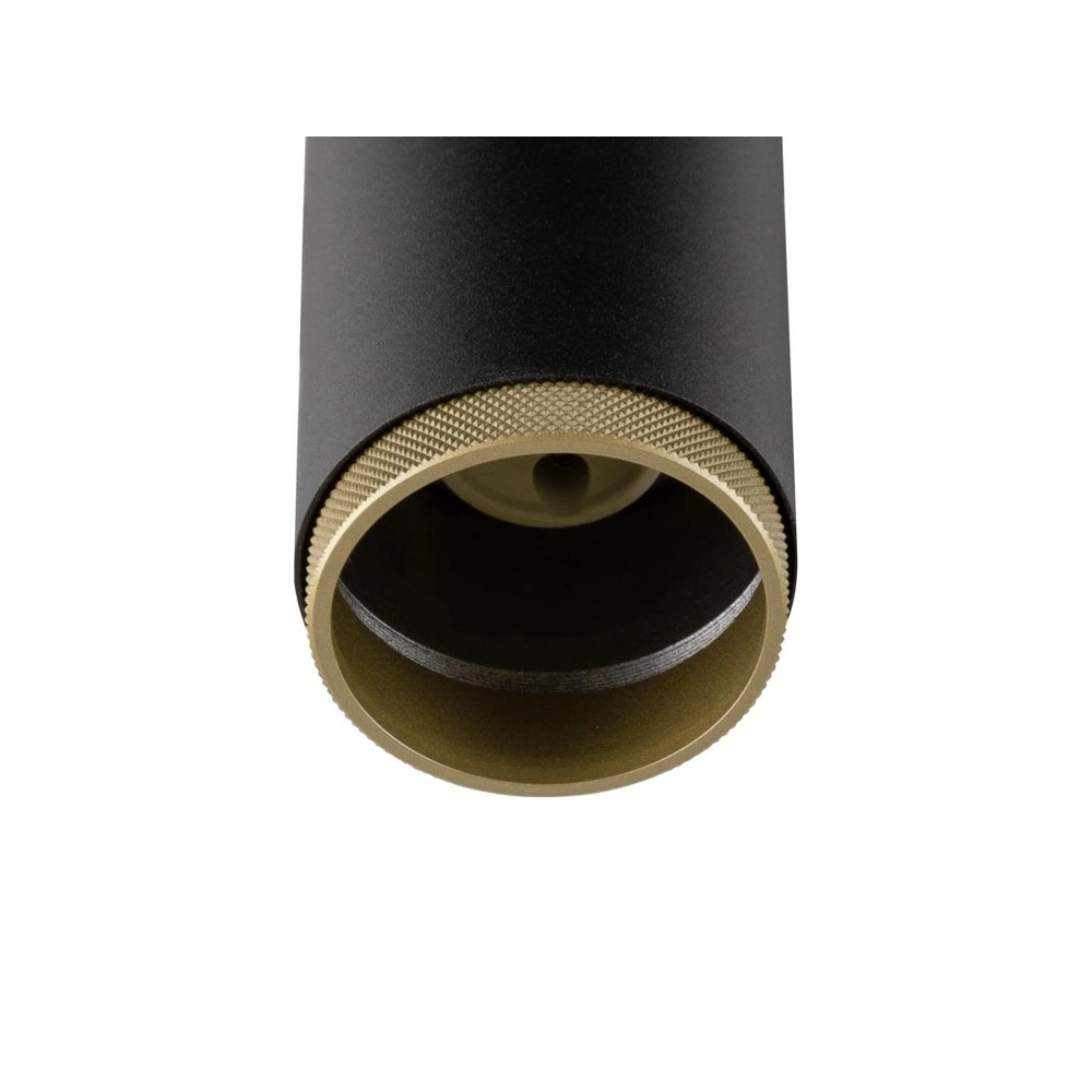 Opbouwspot Grip! L 2-lichts zwart met gouden ring SLV 4024163304399