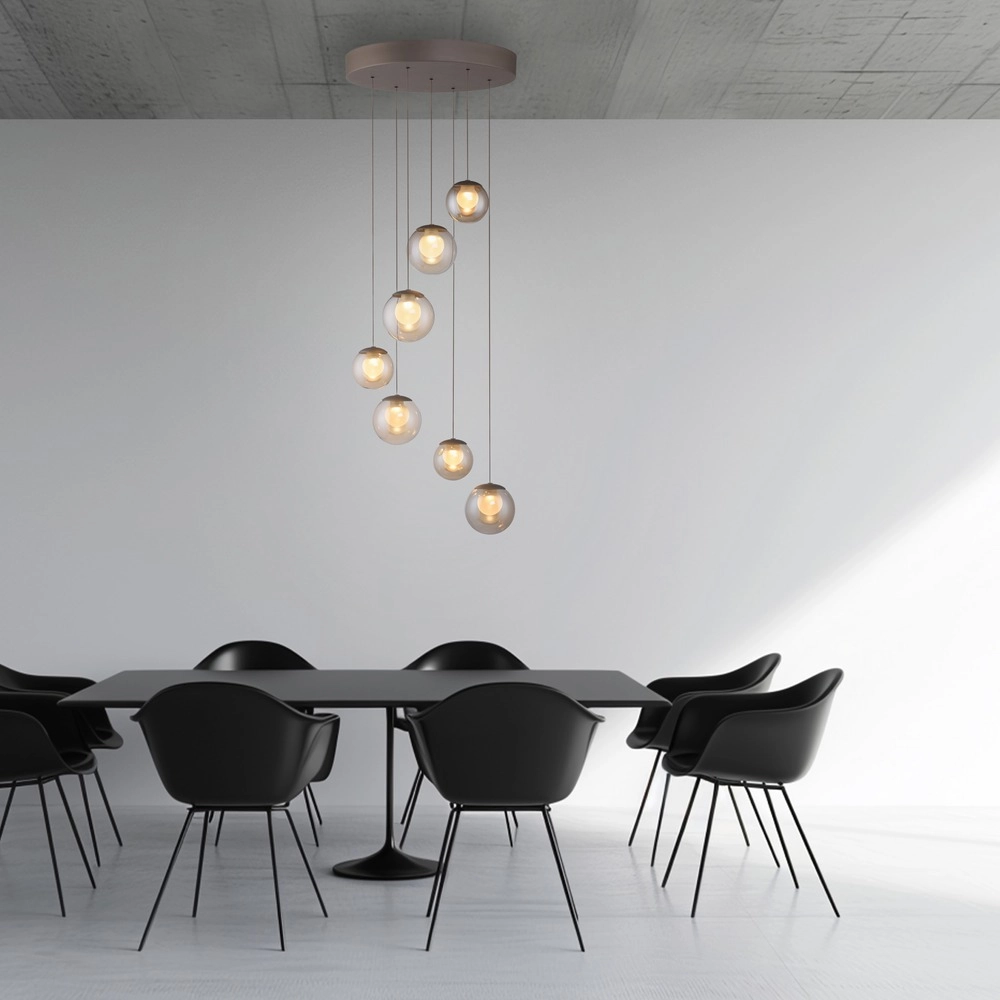 7-lichts hanglamp Pure Popup bronce Paul Neuhaus 4012248396681