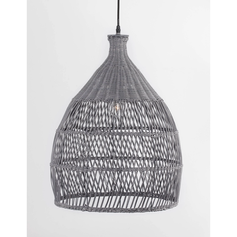 Grijze hanglamp Destin rotan Ø 42cm Lyora 5212017416681
