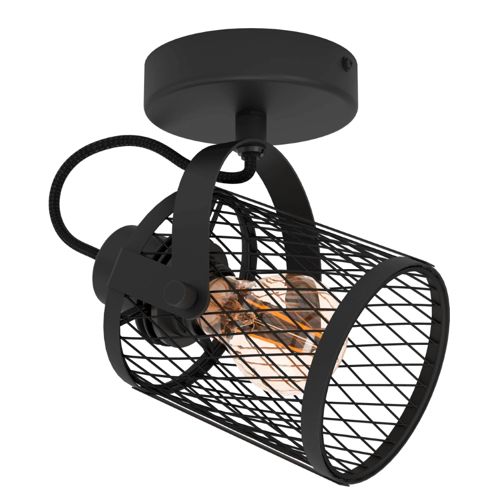 Plafondlamp Dellow 1 zwart enkel