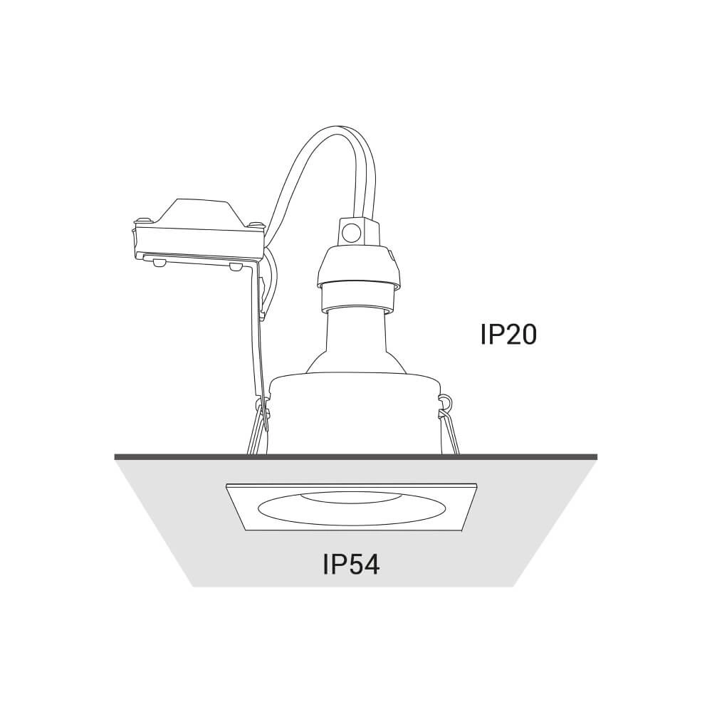 Vierkante inbouwspot Delta IP54 Lyora 5903139836890