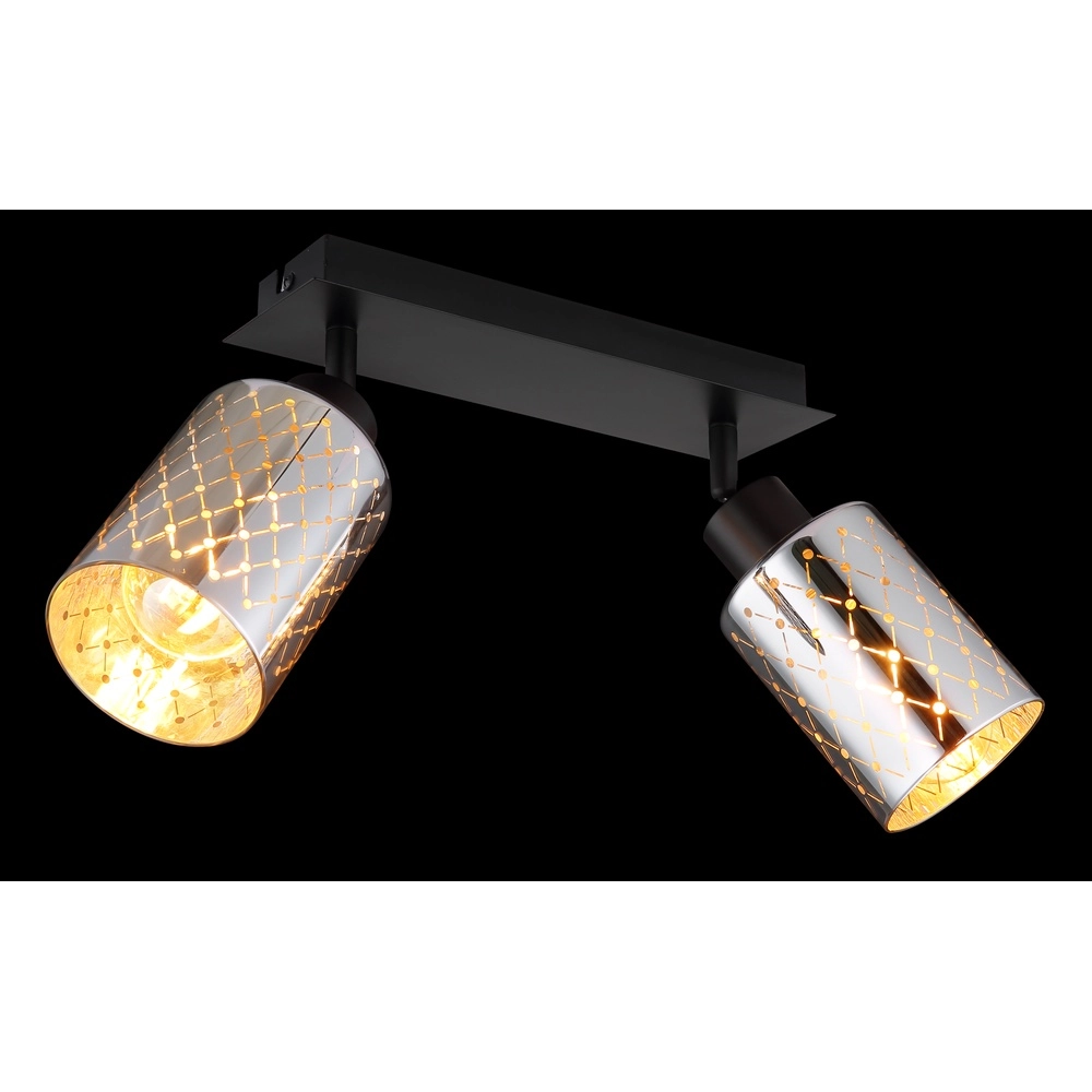 Design plafondlamp Alonso 2-lichts zwart Globo 9007371566259