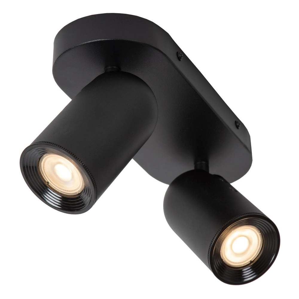 Plafondspot Punch 2-lichts zwart Lucide 5411212134325