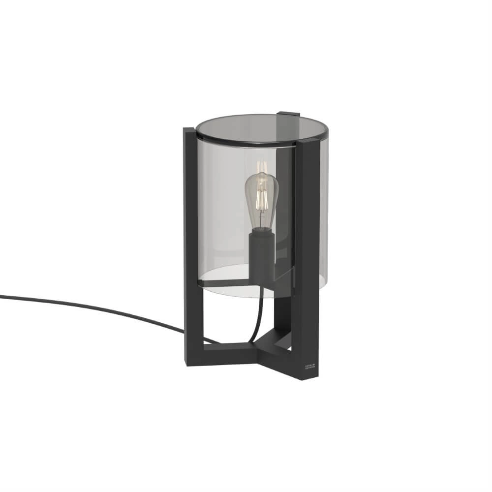 Tafellamp 45cm Tristar antraciet met smoke glas