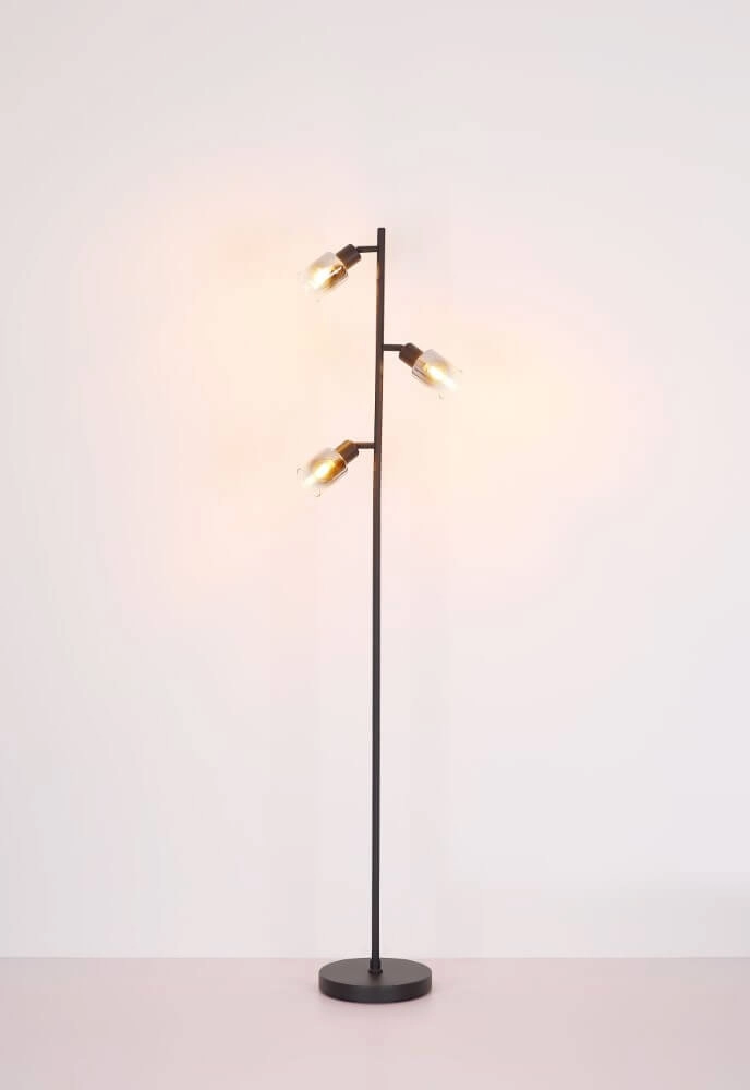 Vloerlamp Hubertus met smoke glas Globo 9007371458011
