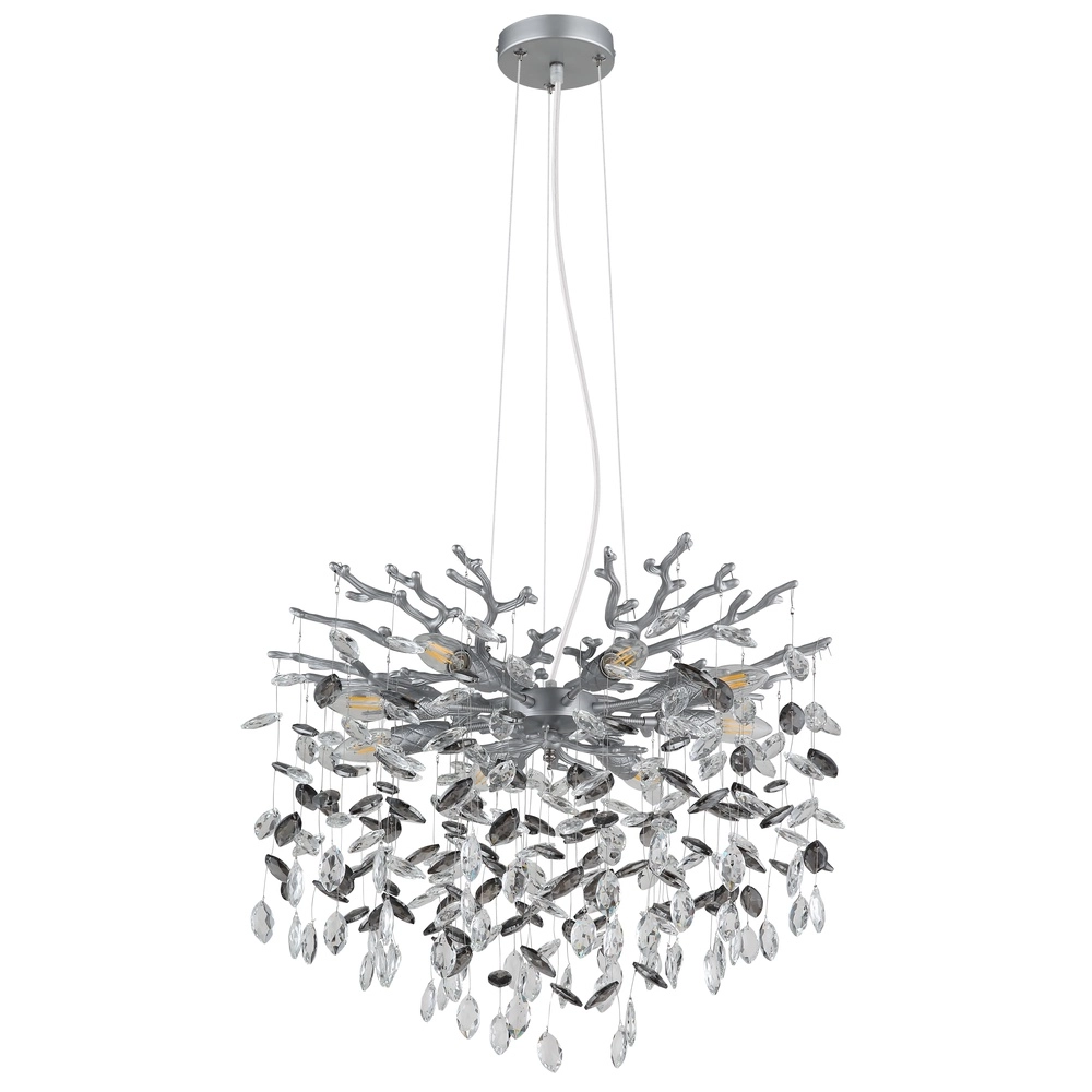 Hanglamp Queena zilvergrijs Ø 60cm Globo 9007371531677