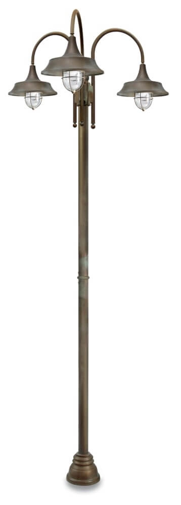 Staande lamp Atelier XL - verouderd messing 3-lichts