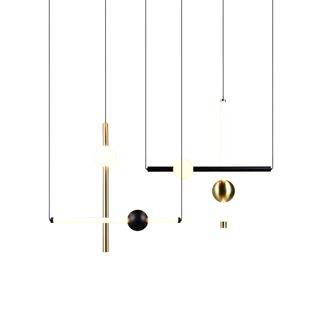 Moderne hanglamp Melita zwart met goud Trio 4017807661910