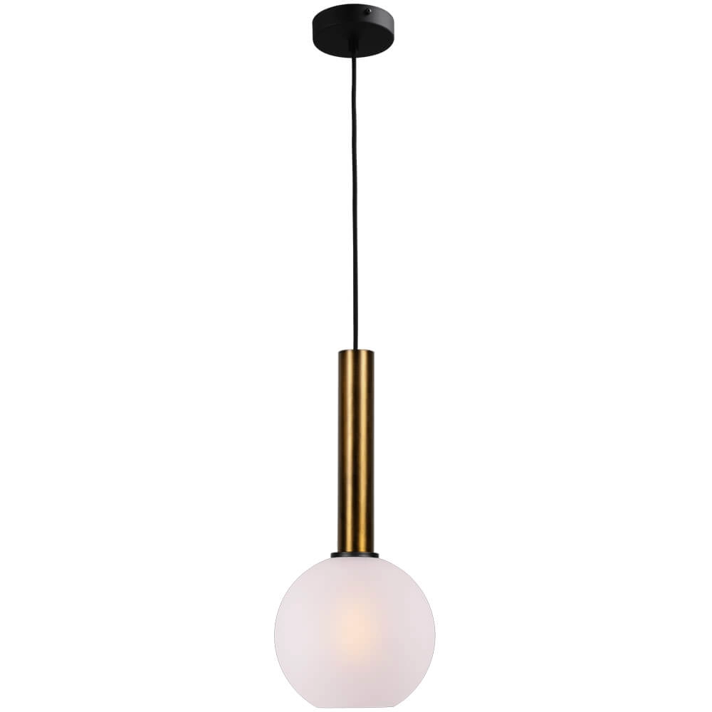 Hanglamp Ø 20cm Bella 2 Antiek messing met mat wit glas